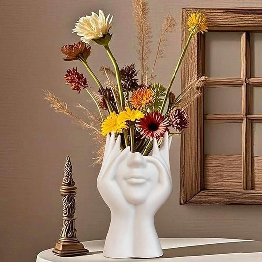 Aesthetic Face Vase – Ceramic Glossy Finish
