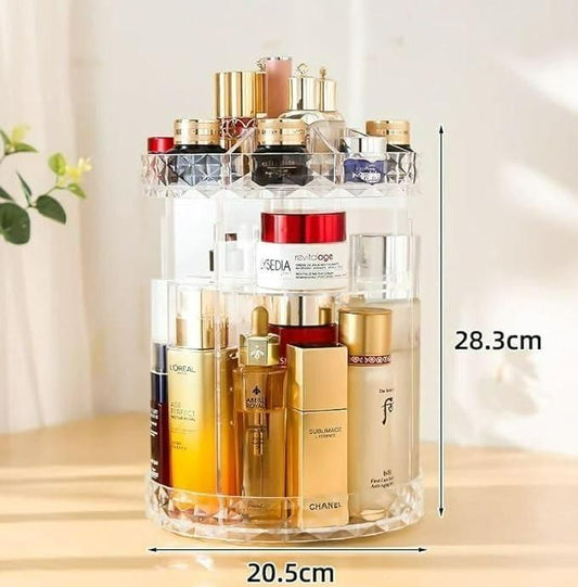 Makeup Organizer – Adjustable 360° Rotating Box Case