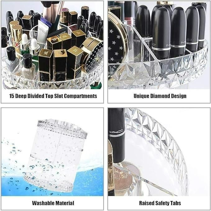 Makeup Organizer – Adjustable 360° Rotating Box Case