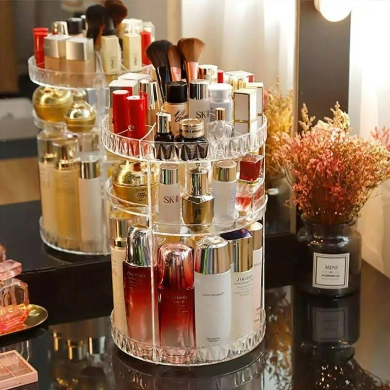 Makeup Organizer – Adjustable 360° Rotating Box Case
